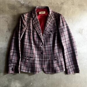 Vintage S/M PlumTree 70's Women's  Plaid Wool Blazer